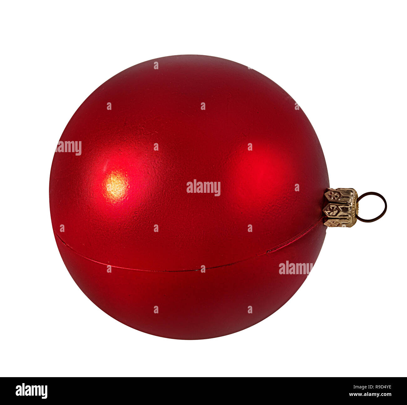 christmas ball hanging on ribbon isolated on white Stock Photo - Alamy