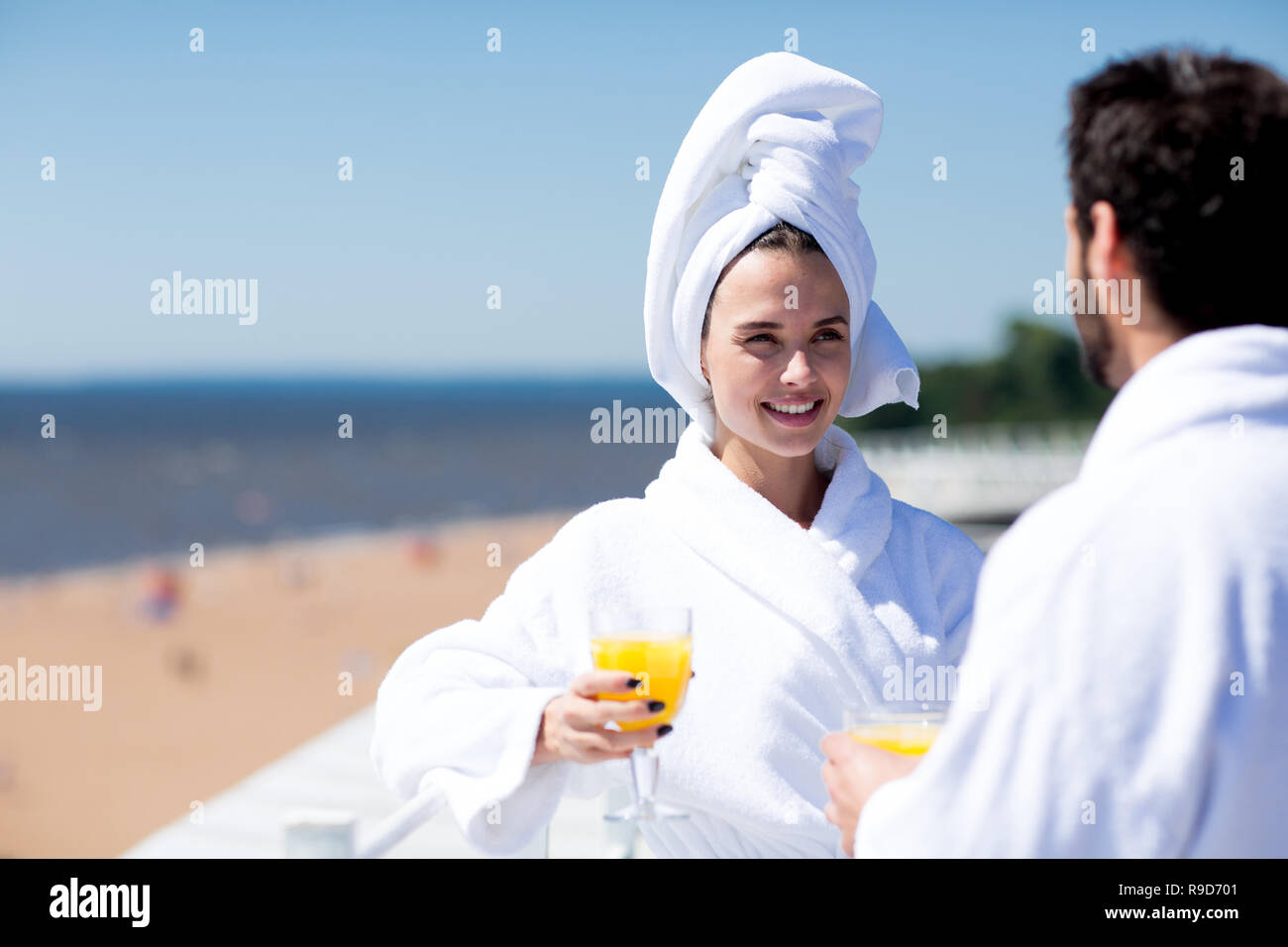 Couple at spa resort Stock Photo