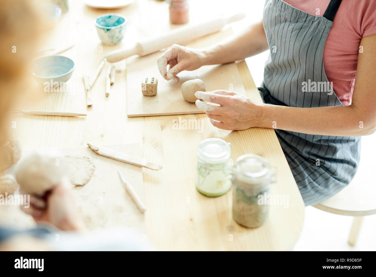 Making clay dice Stock Photo Alamy