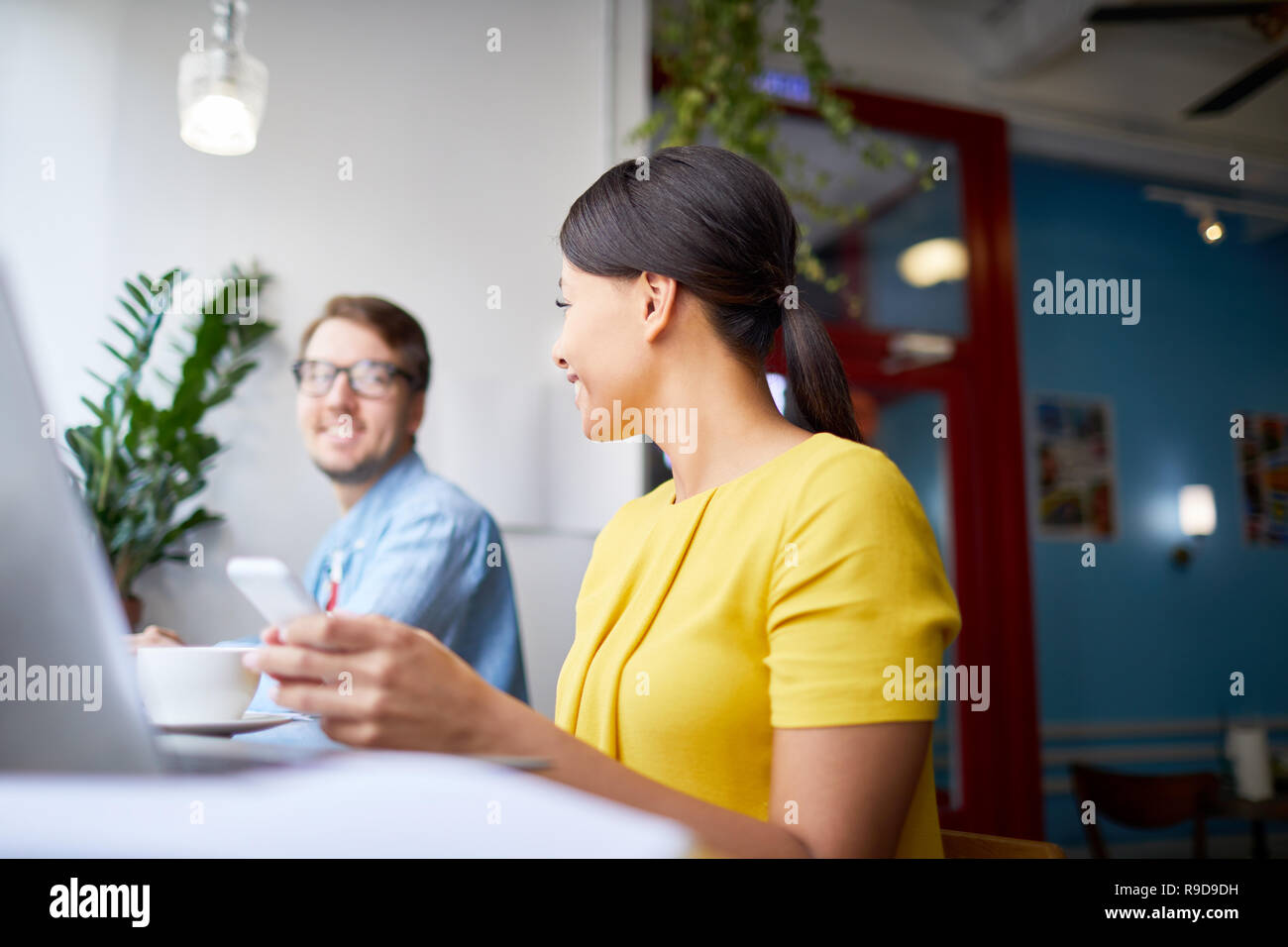 Managers in cafe Stock Photo