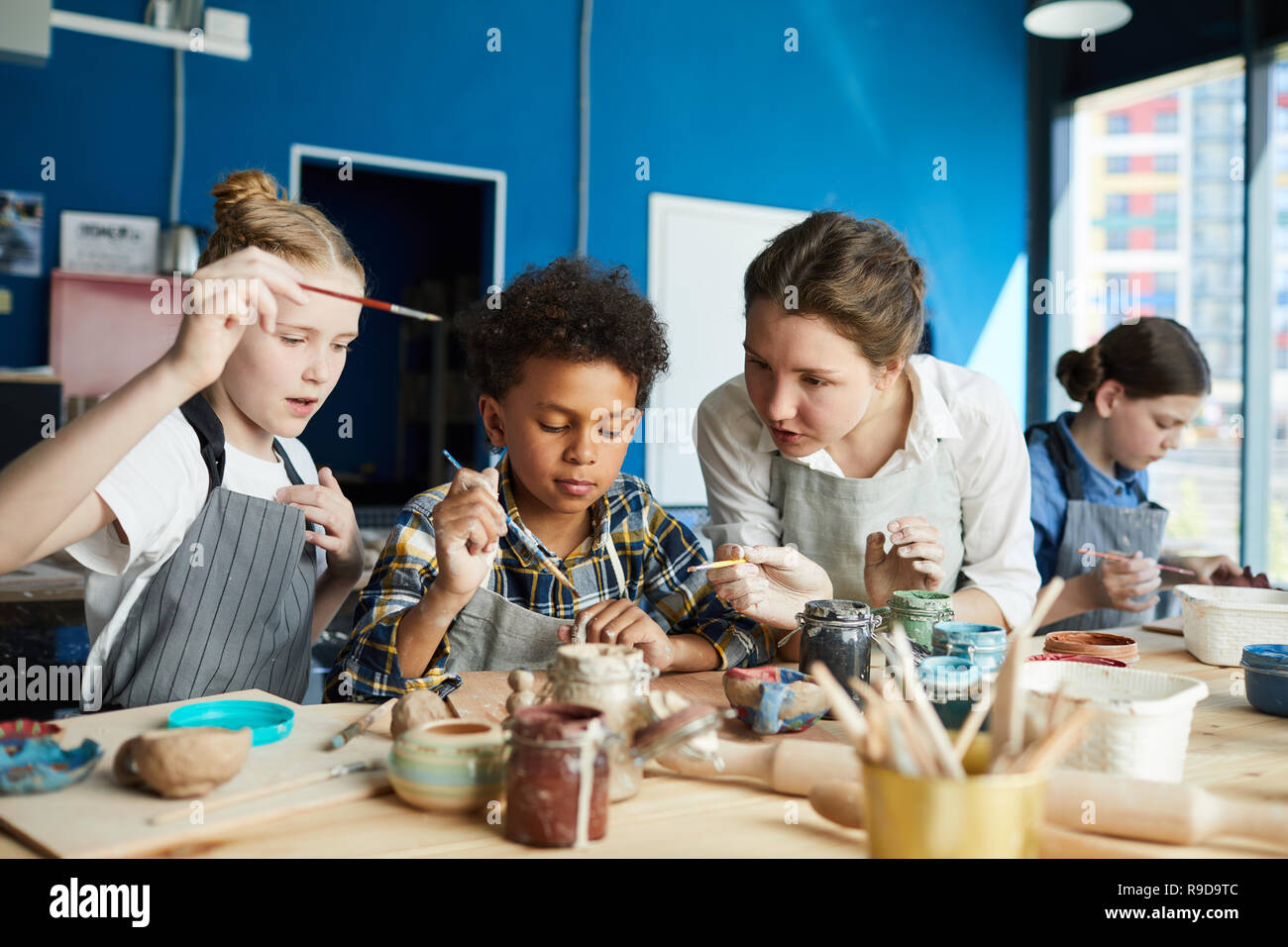 Lesson of painting Stock Photo Alamy