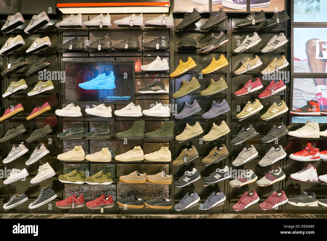 MILAN, ITALY - CIRCA NOVEMBER, 2017: inside Foot Locker store in Milan ...