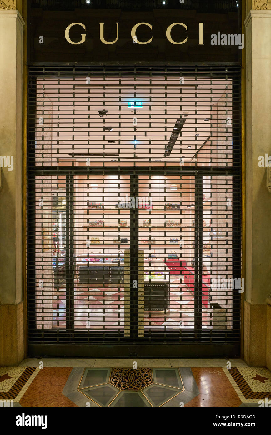 MILAN, ITALY CIRCA NOVEMBER, 2017 Gucci store in Galleria Vittorio