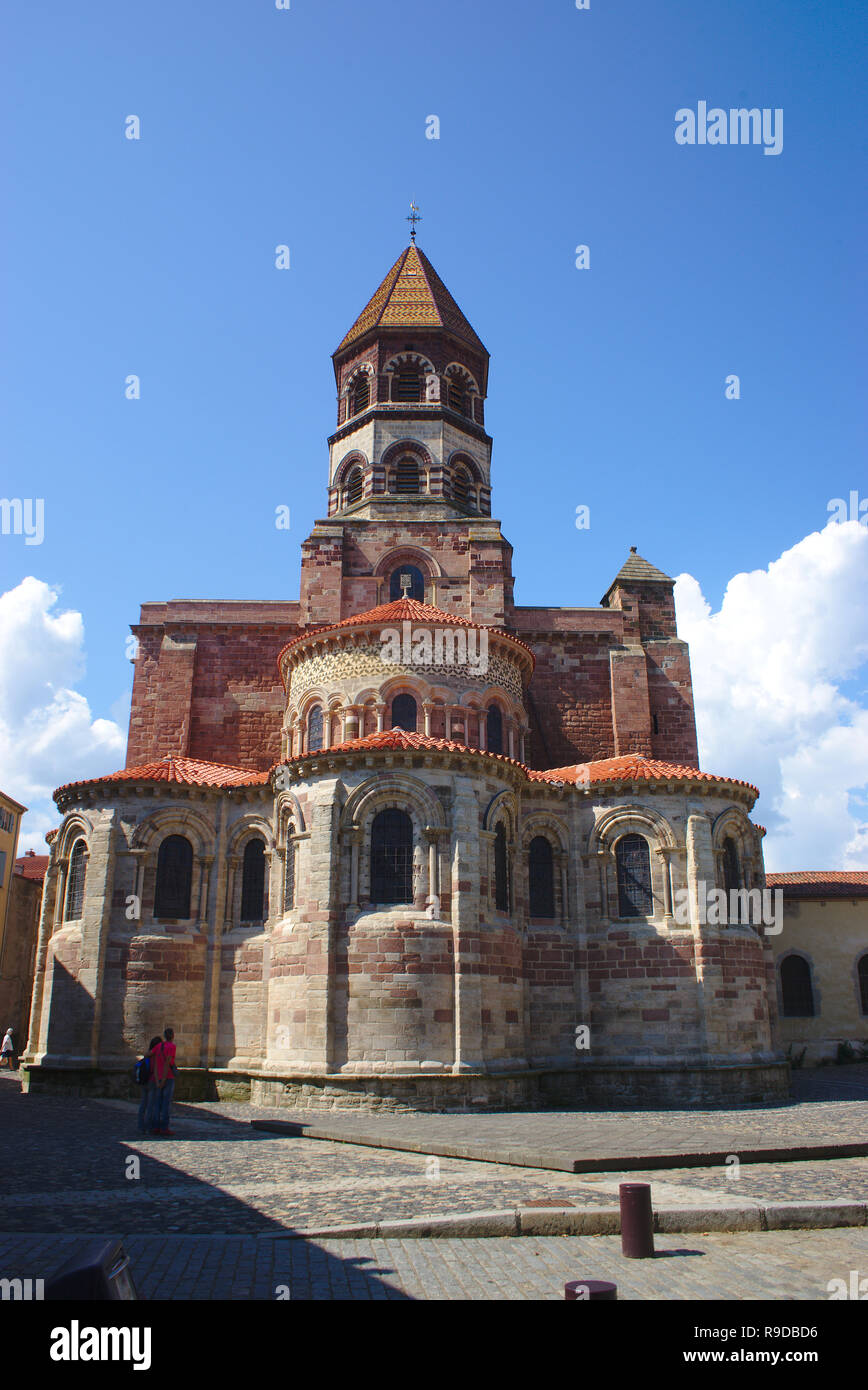 Saint-Julien de Brioude basilica, in Haute-Loire, Auvergnat Romanesque style Stock Photo