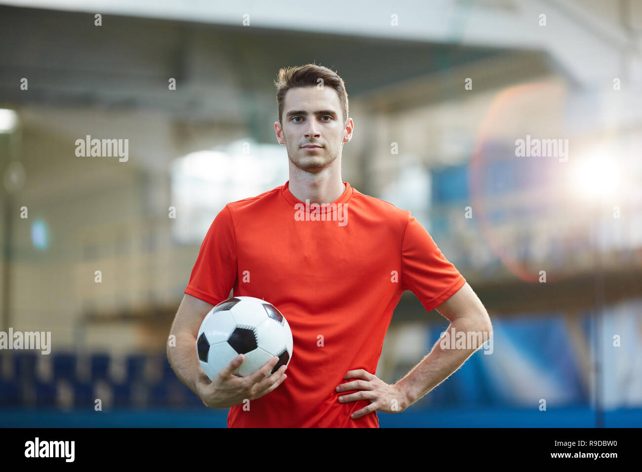 Guy with soccer ball Stock Photo