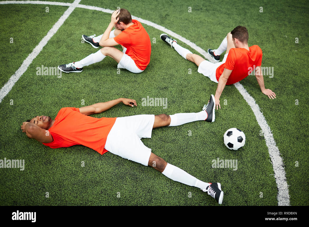 Break on football field Stock Photo Alamy