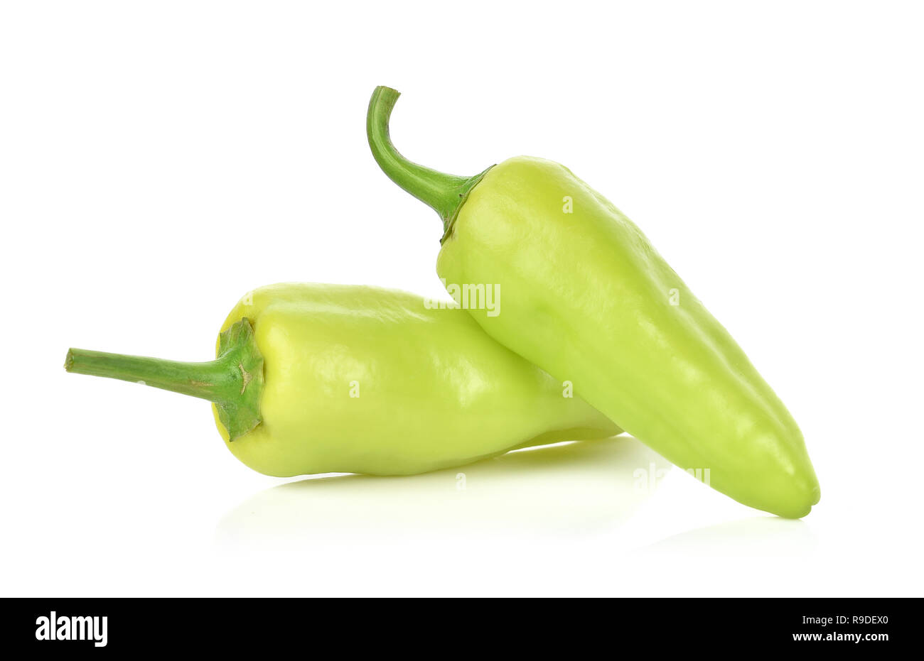 Green hot chili pepper isolated on the white background Stock Photo Alamy