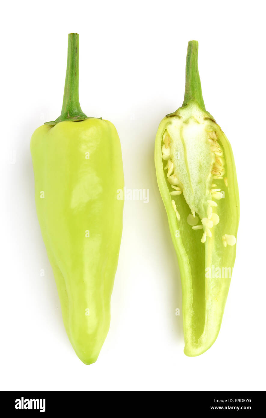 Green peppers isolated on white background Stock Photo - Alamy