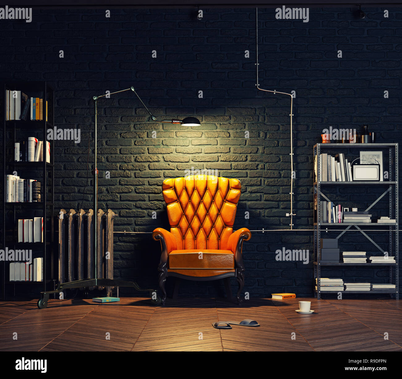 Curated visual reference: Modern Luxury Loft Interior 3D Design Rendering Stock Photo Photo Inspiration