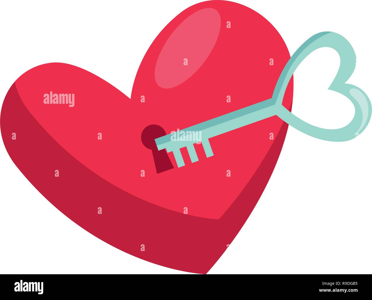 antique key with heart love Stock Vector Image & Art - Alamy