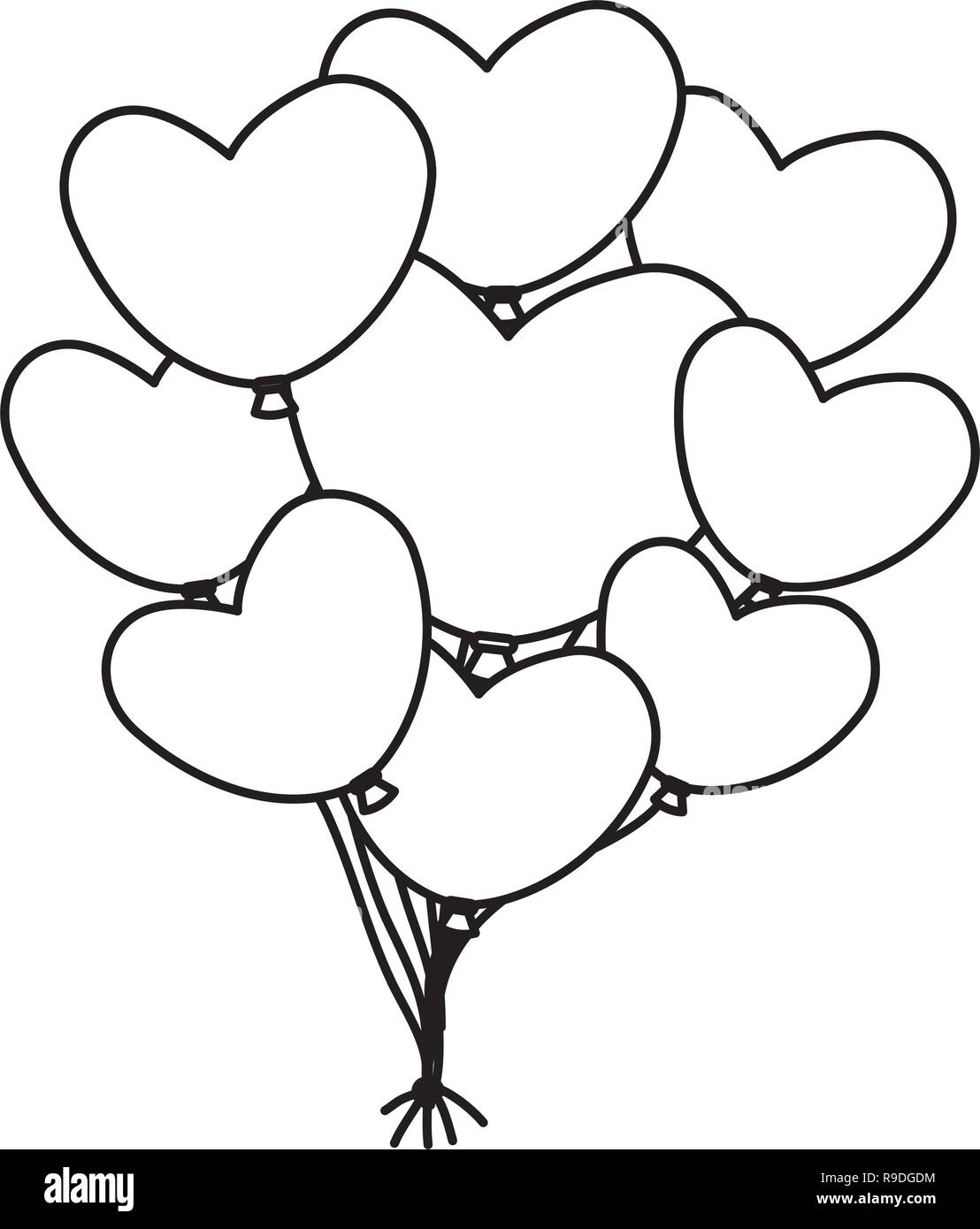 Heart shaped party balloons Stock Vector Image & Art - Alamy