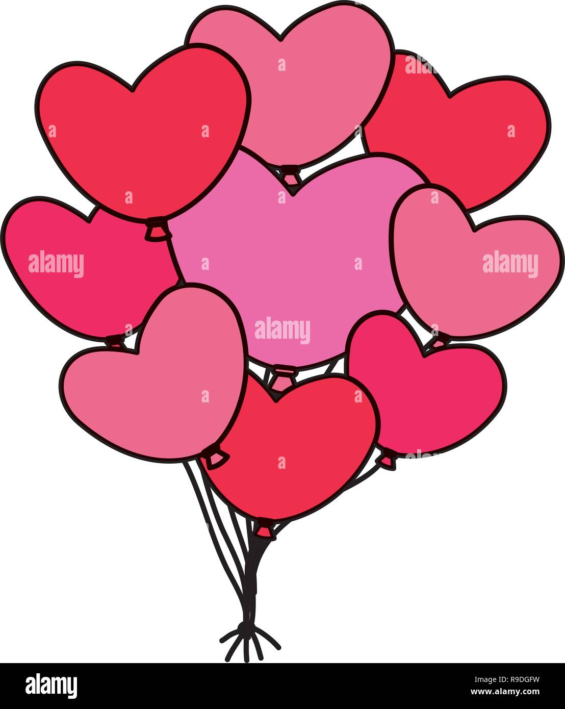 Heart shaped party balloons Stock Vector Image & Art - Alamy