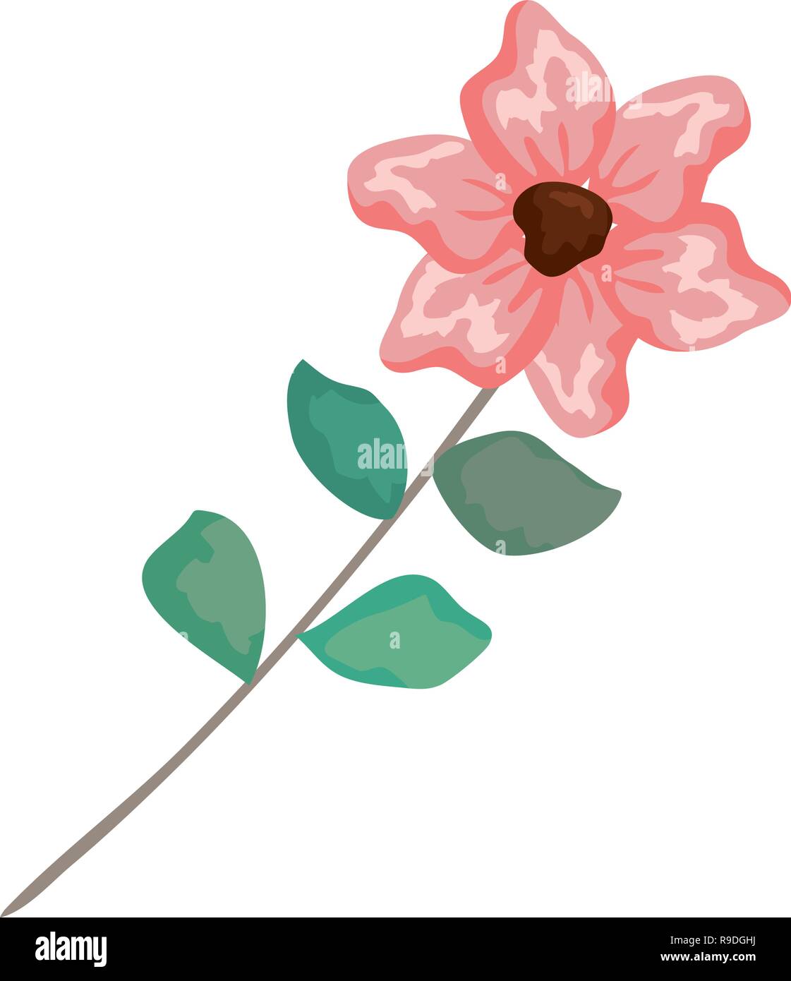flower with leafs icon Stock Vector Image & Art - Alamy