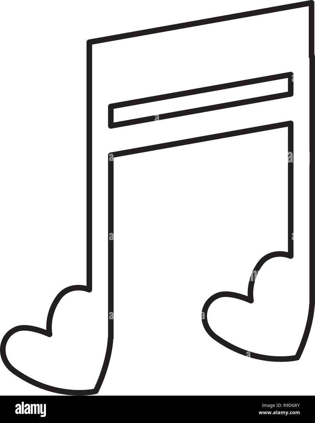 music note with hearts Stock Vector Image &amp; Art - Alamy