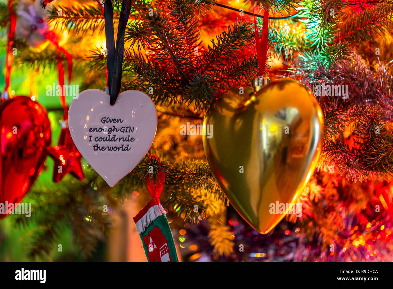 Christmas Tree decorations. UK Stock Photo Alamy