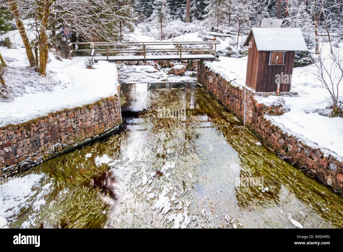 Nationalpark Harz im Winter Oderteich Stock Photo