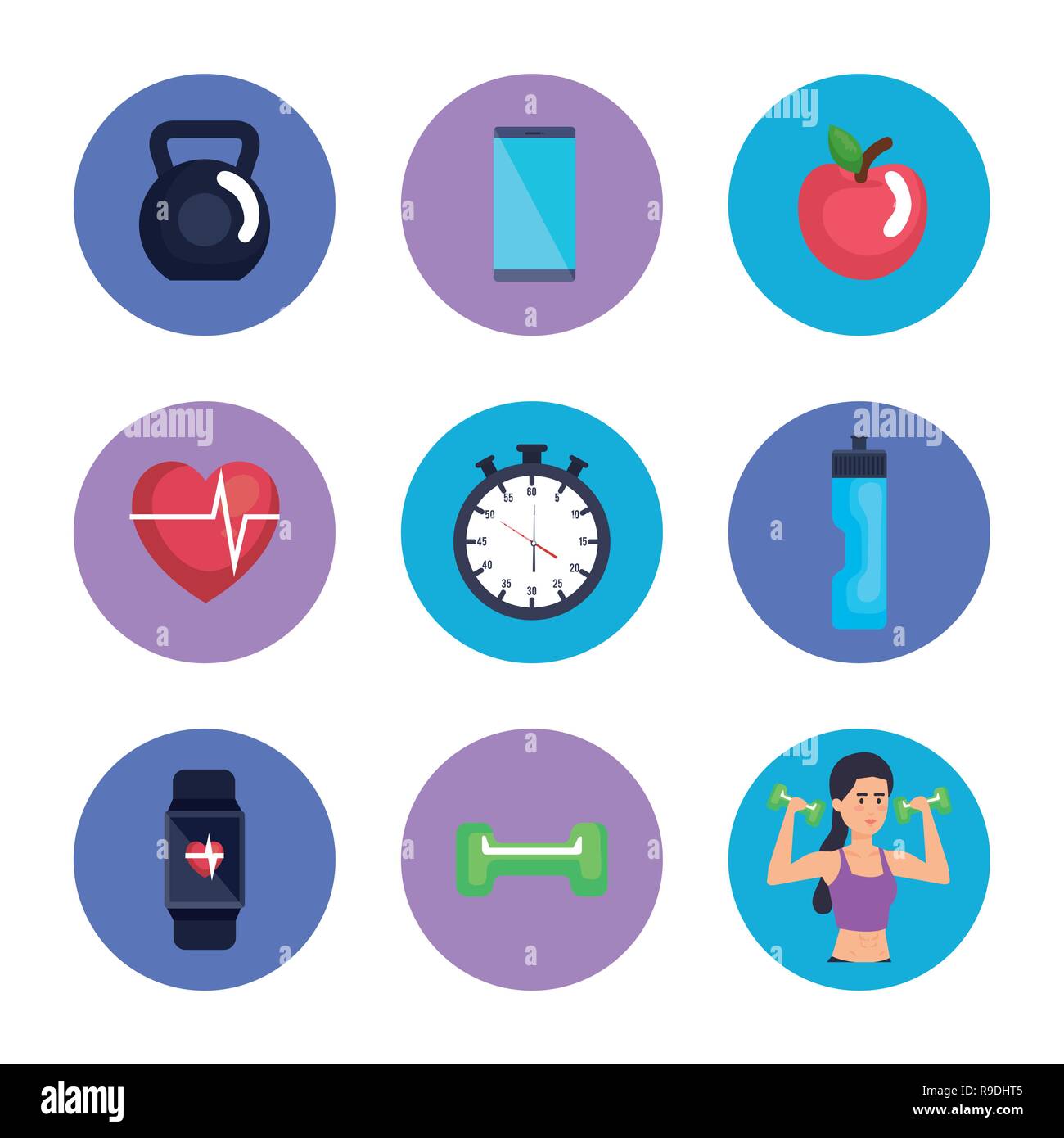fitness lifestyle set icons Stock Vector Image & Art - Alamy