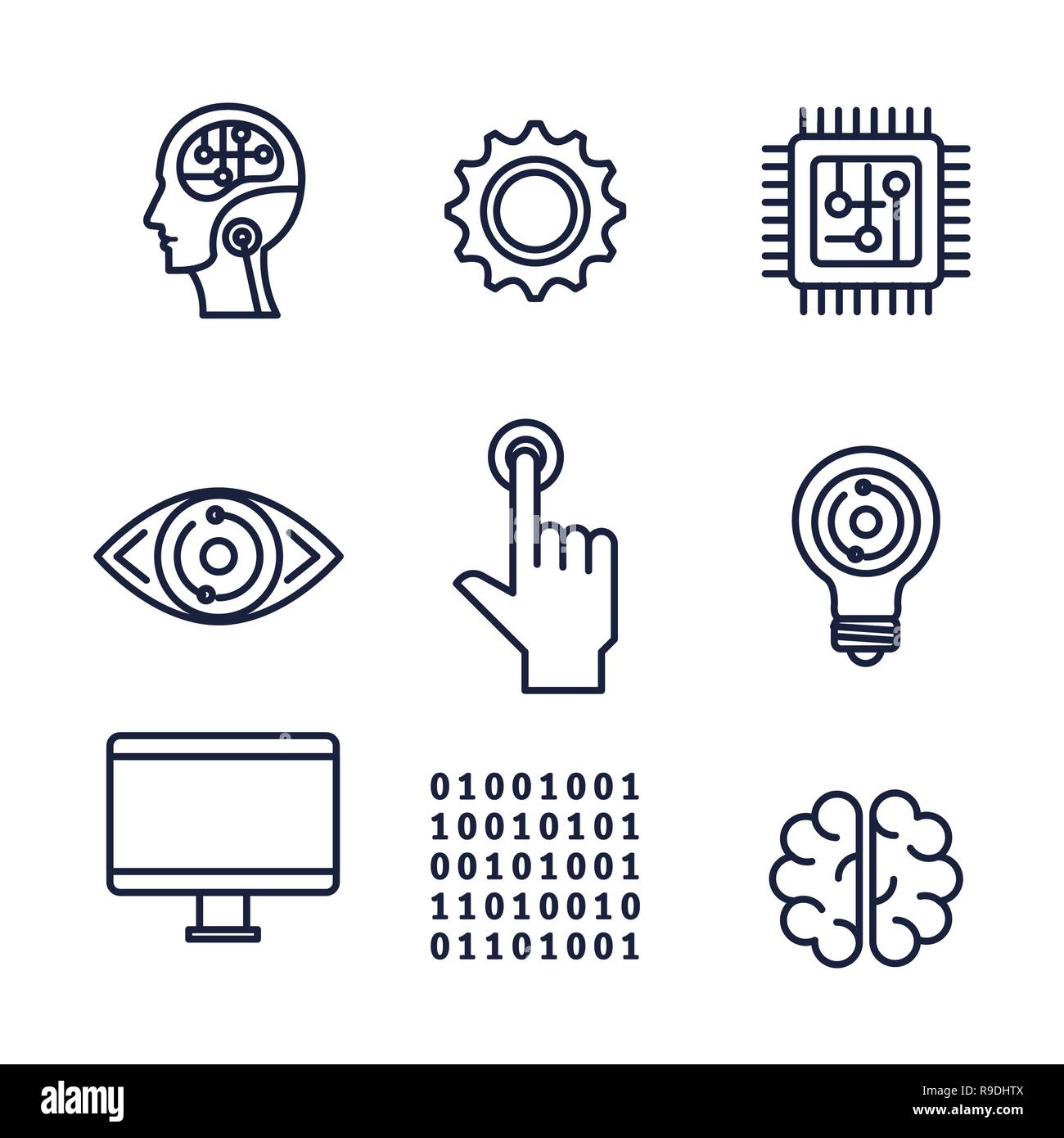 artificial intelligence set icons Stock Vector Image & Art - Alamy