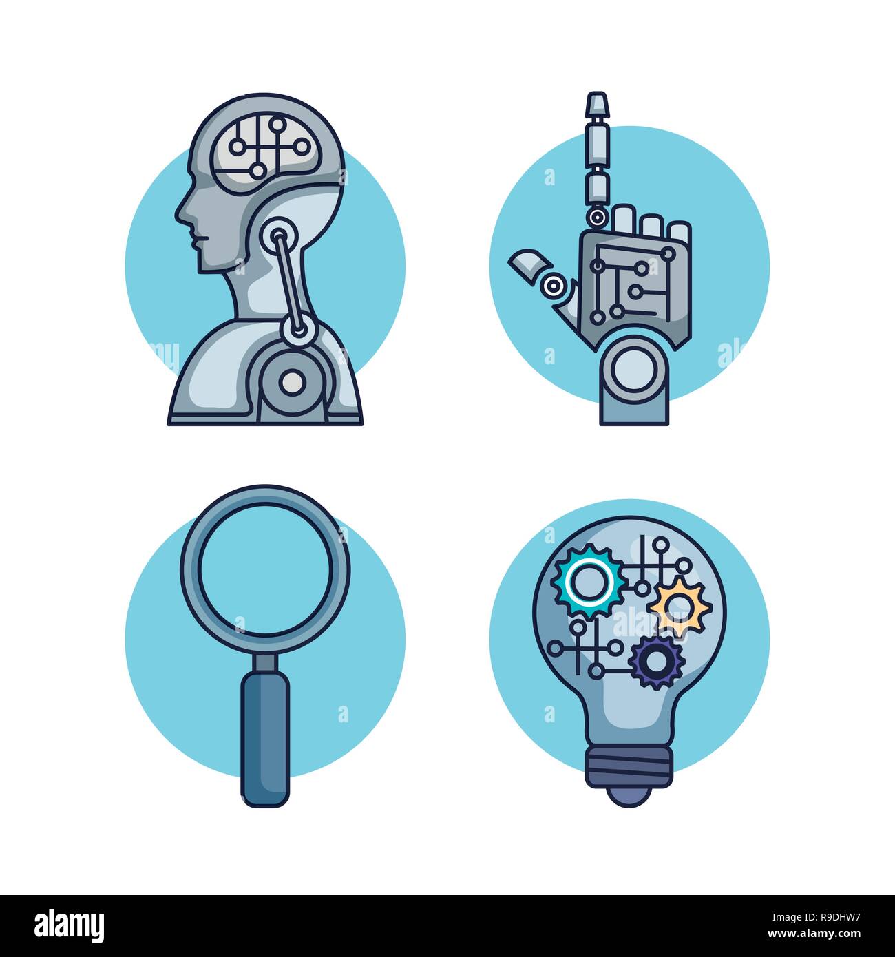 artificial intelligence set icons Stock Vector Image & Art - Alamy
