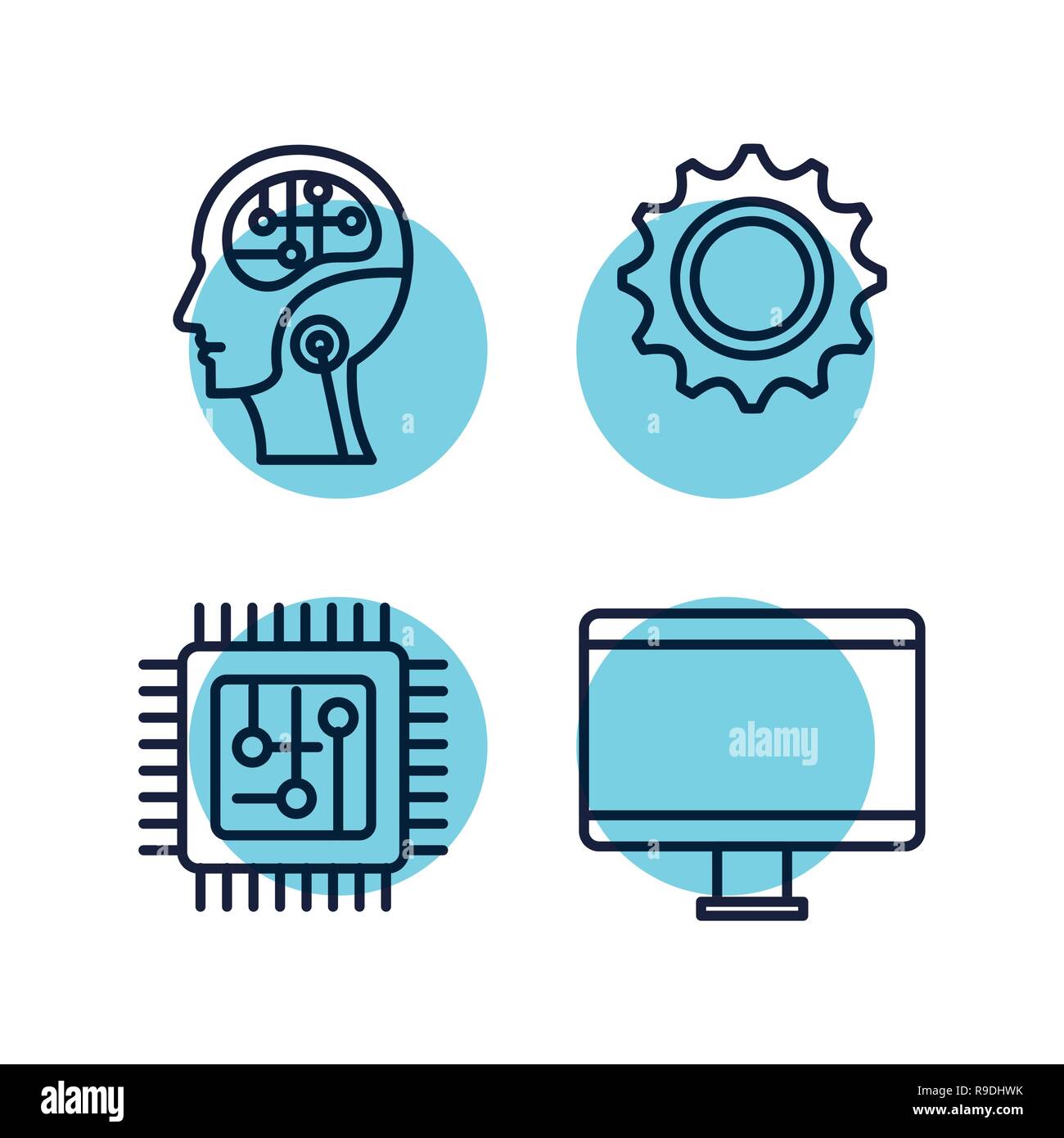 artificial intelligence set icons Stock Vector Image & Art - Alamy