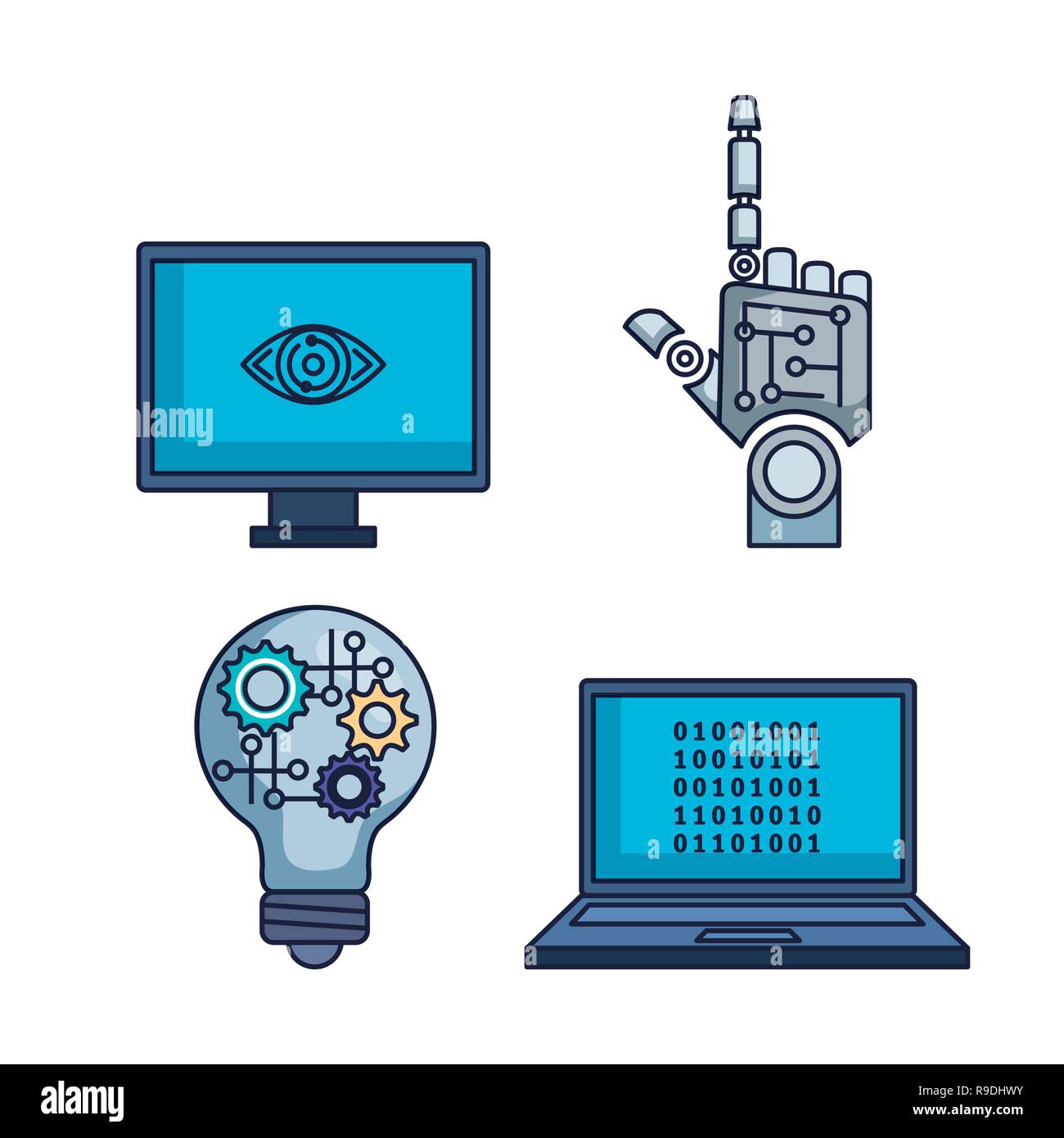 artificial intelligence set icons Stock Vector Image & Art - Alamy