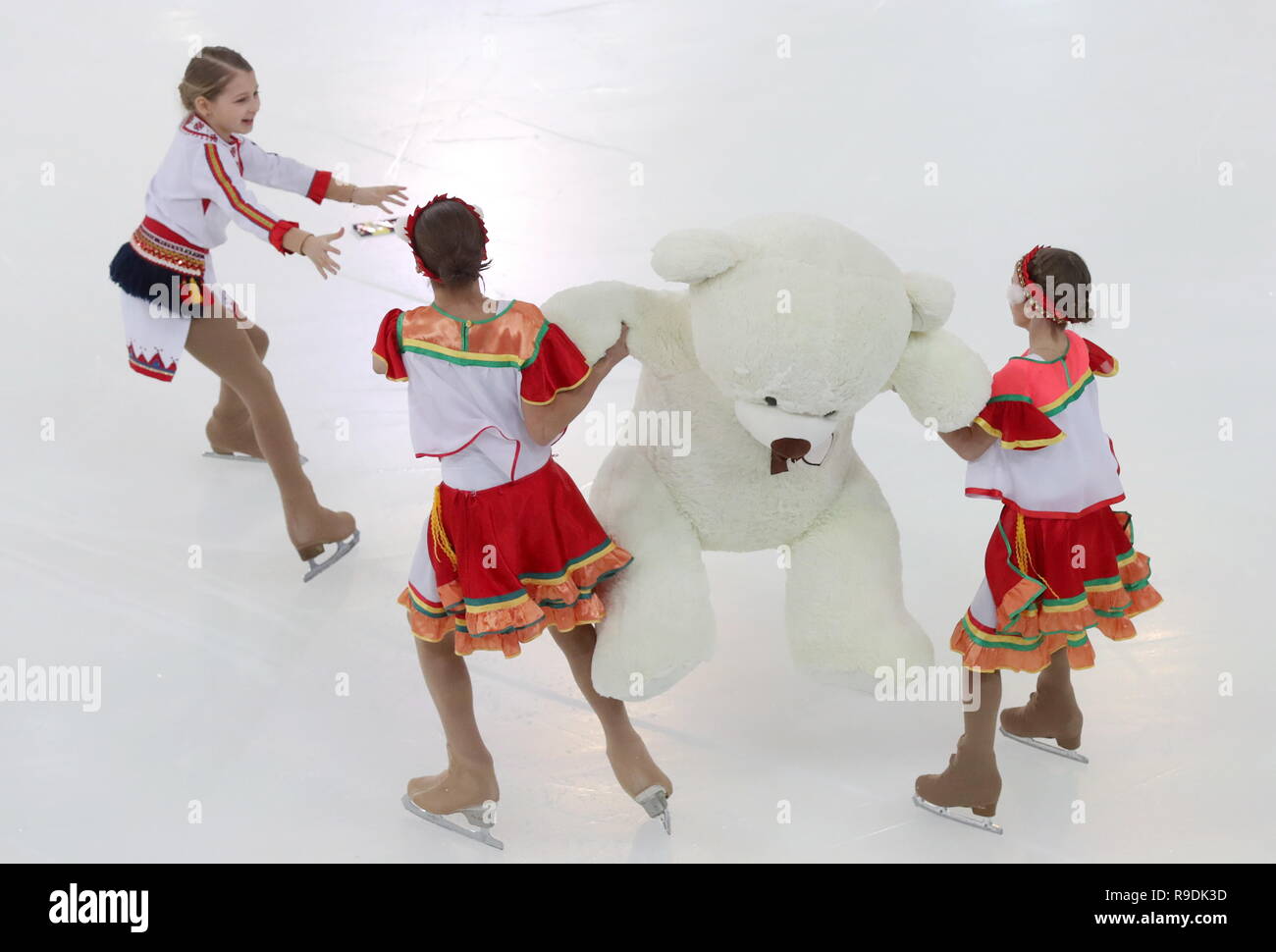 teddy bears thrown on ice