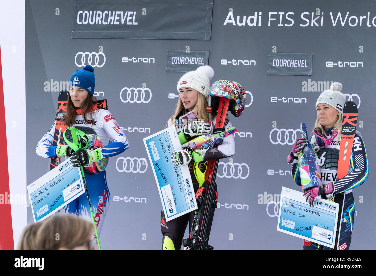 Courchevel, France. 22nd December 2018.  Ladies Slalom Audi FIS Alpine Ski World Cup 2019 Credit: Fabrizio Malisan/Alamy Live News Stock Photo