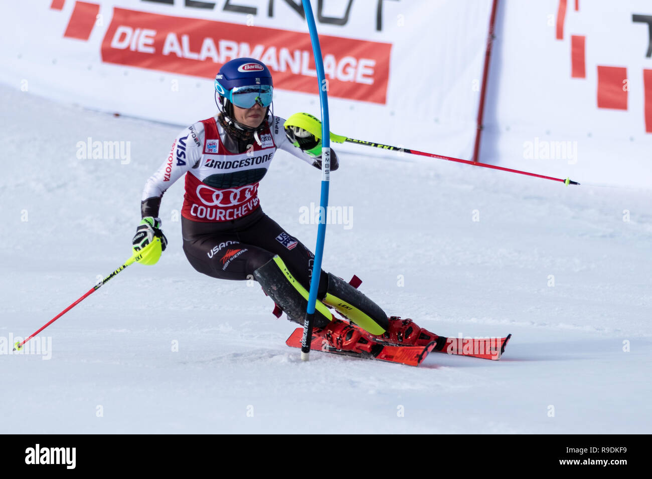 Courchevel, France. 22nd December 2018.  Ladies Slalom Audi FIS Alpine Ski World Cup 2019 Credit: Fabrizio Malisan/Alamy Live News Stock Photo