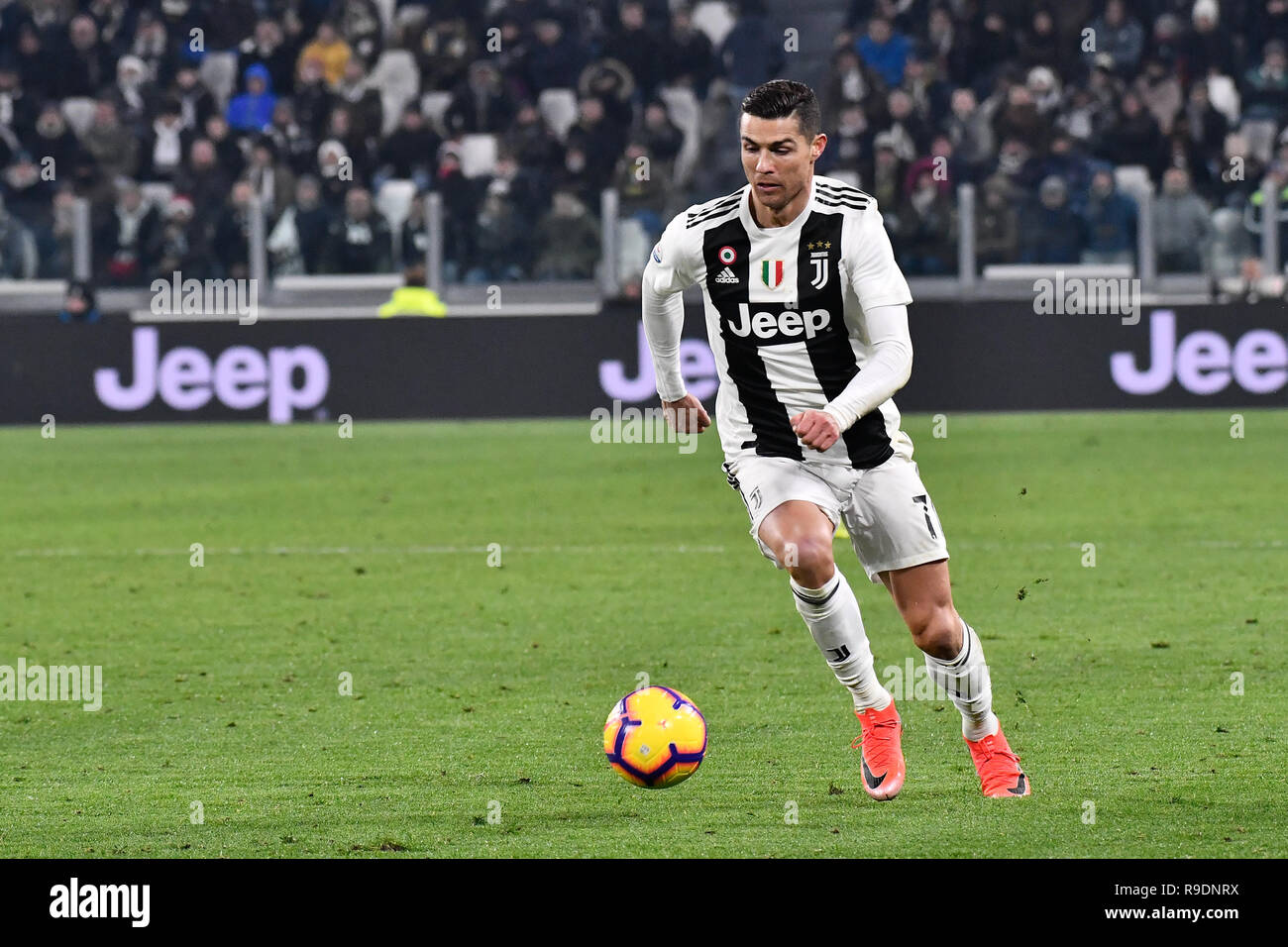 Turin, Italy. 22nd Dec, 2018. Cristiano Ronaldo (Juventus FC) during the  Serie A football match between Juventus FC and AS Roma at Allianz Stadium  on 22th Dicember, 2018 in Turin, Italy. Credit: