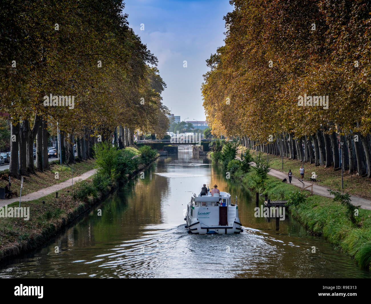France. Haute-Garonne (31), Toulouse. Houseboats on the Canal du Midi Stock Photo