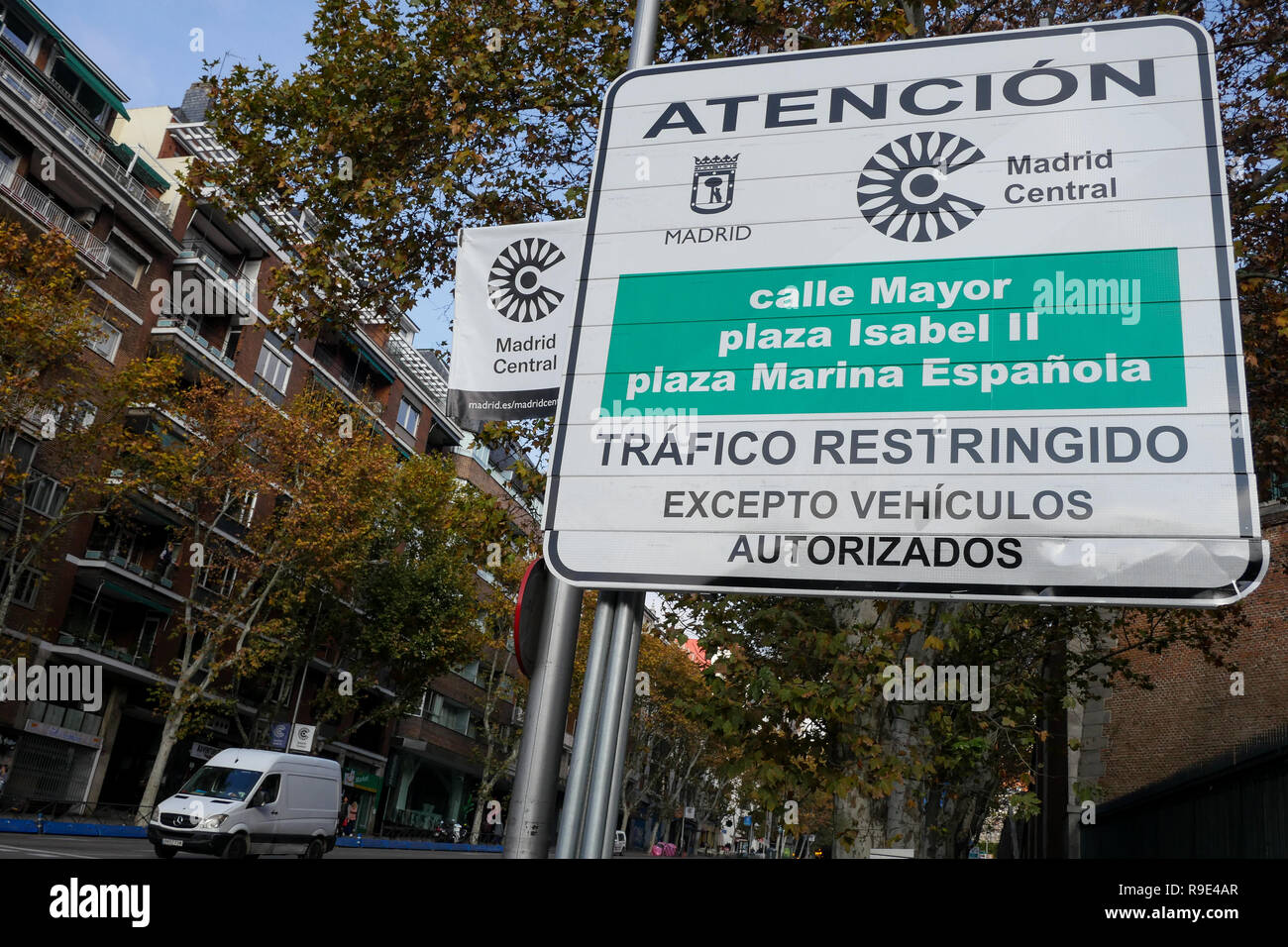 Air quality policy in Madrid Central district, Madrid, Spain Stock