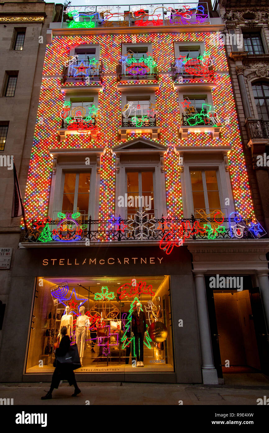 Stella McCartney store in Bond Street, covered in Christmas lights Stock  Photo - Alamy