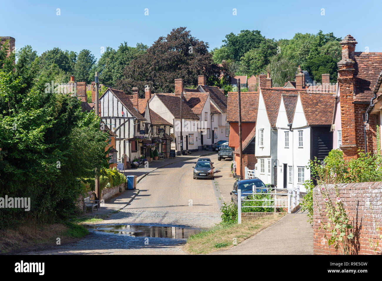 The Street, Kersey, Suffolk, England, United Kingdom Stock Photo