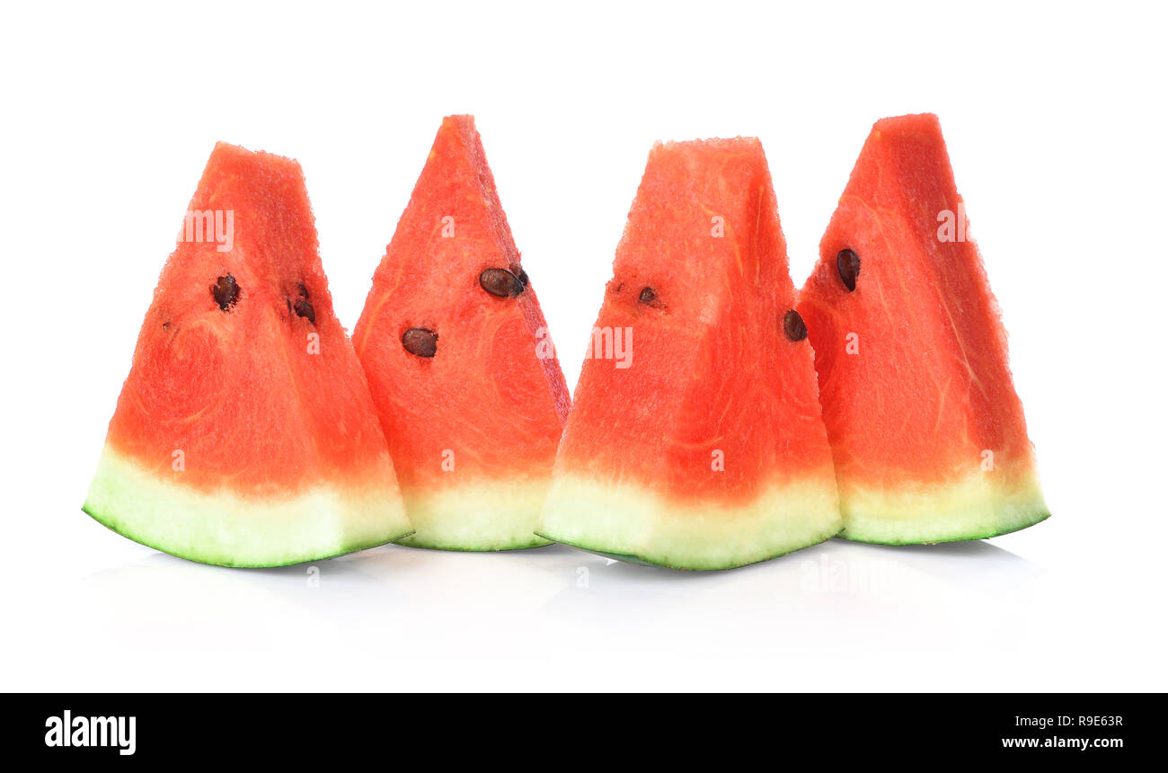 Sliced of watermelon isolated on white background Stock Photo - Alamy