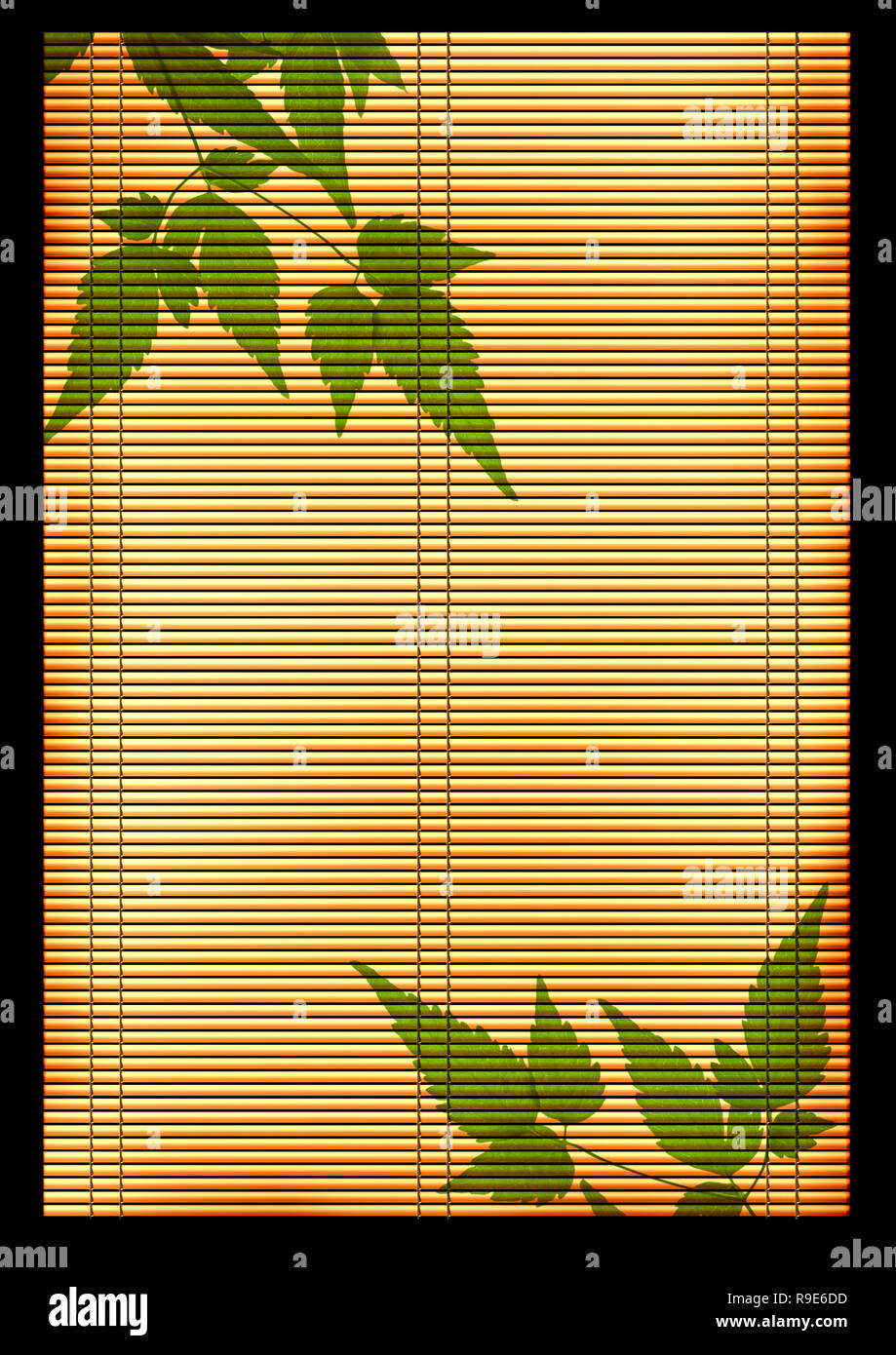 Background - an ancient volumetric Japanese reed mat Stock Photo - Alamy