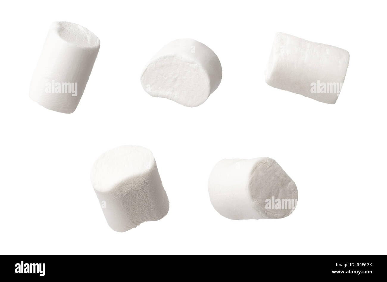 set of marshmallows isolated on white background Stock Photo - Alamy