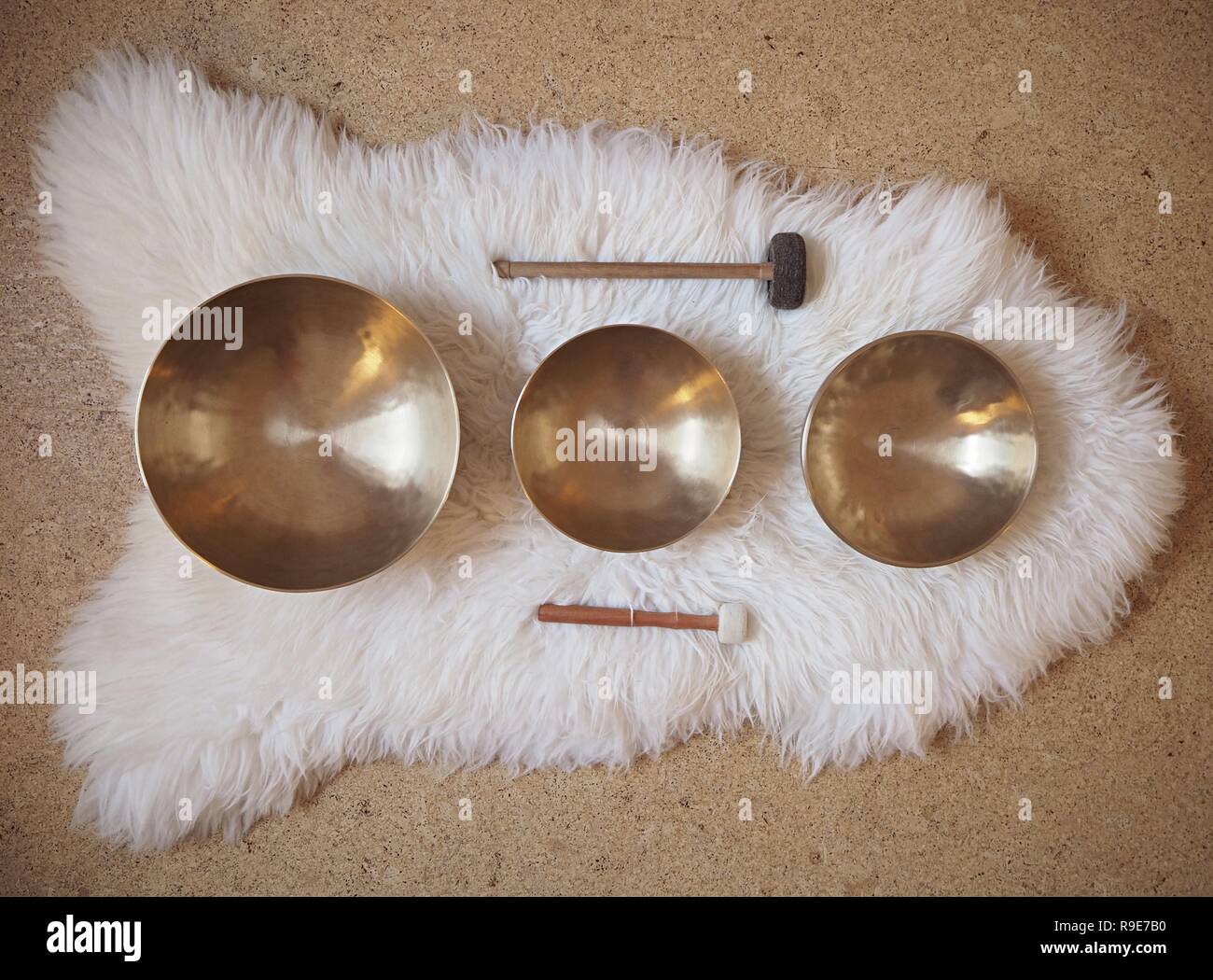 Tibetan singing bowls for massage, sound bath and sound healing therapy