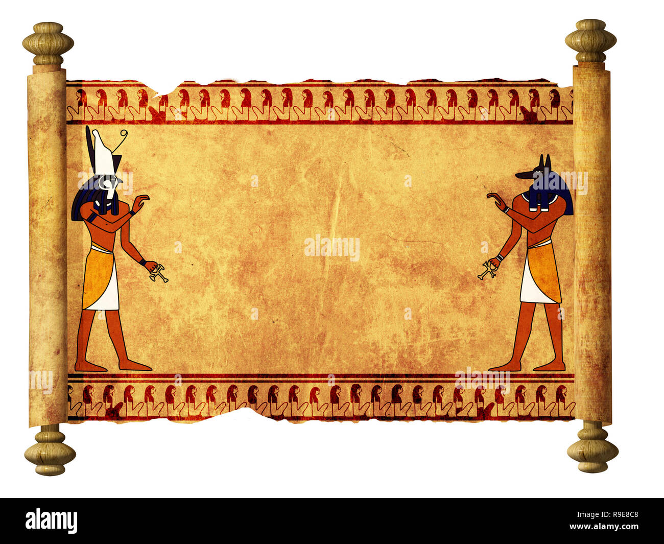 Свиток с изображением древнеегипетских богов