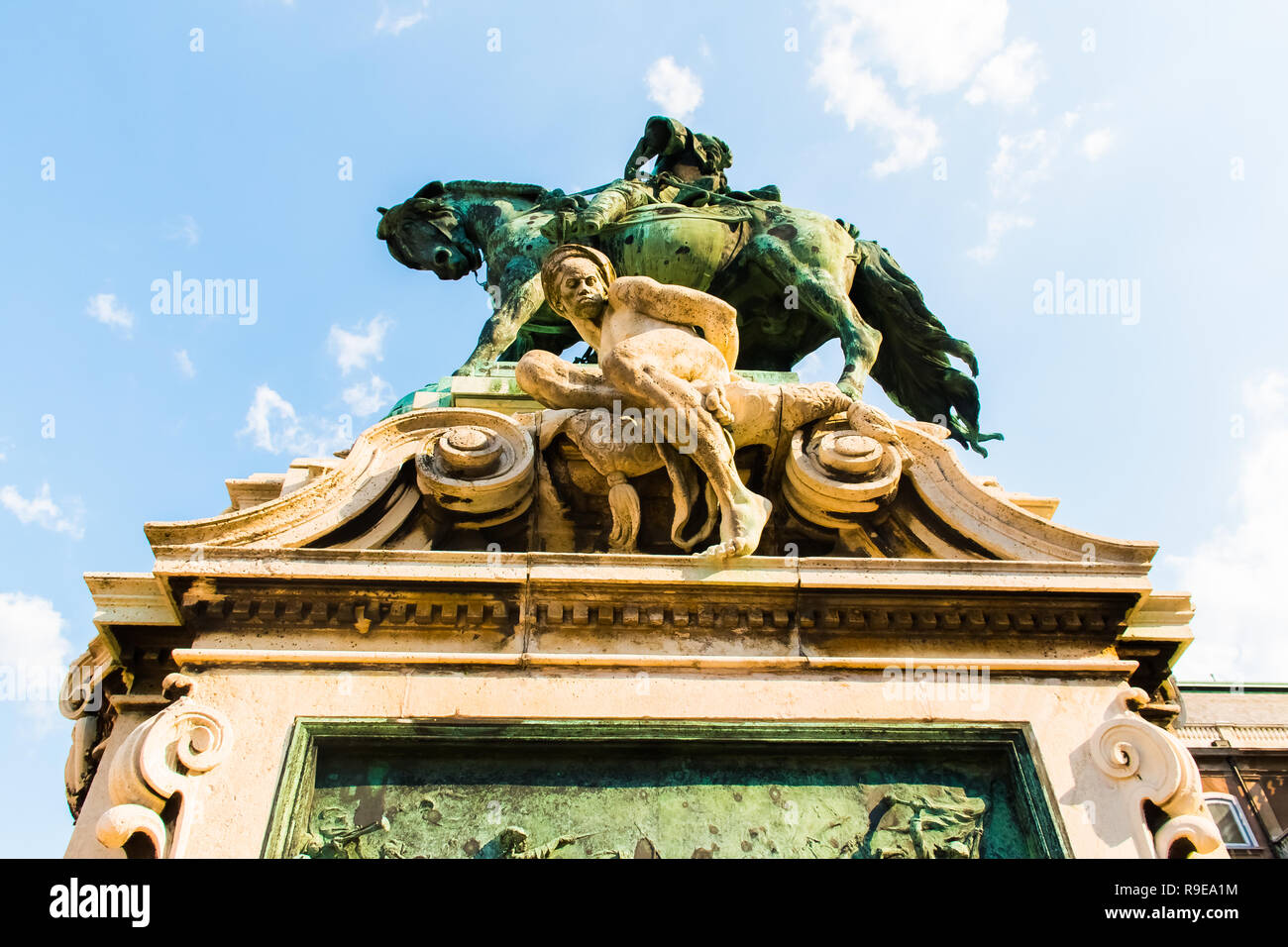 Statue of Saint Stephen I, the first king of Hungary in Budapest Castle