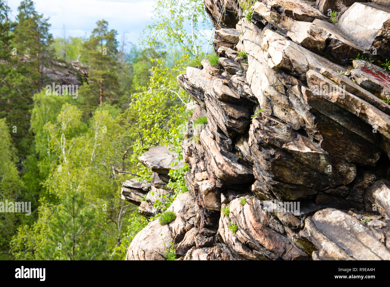 View on taiga. Rocks in the forest of Siberia Stock Photo - Alamy