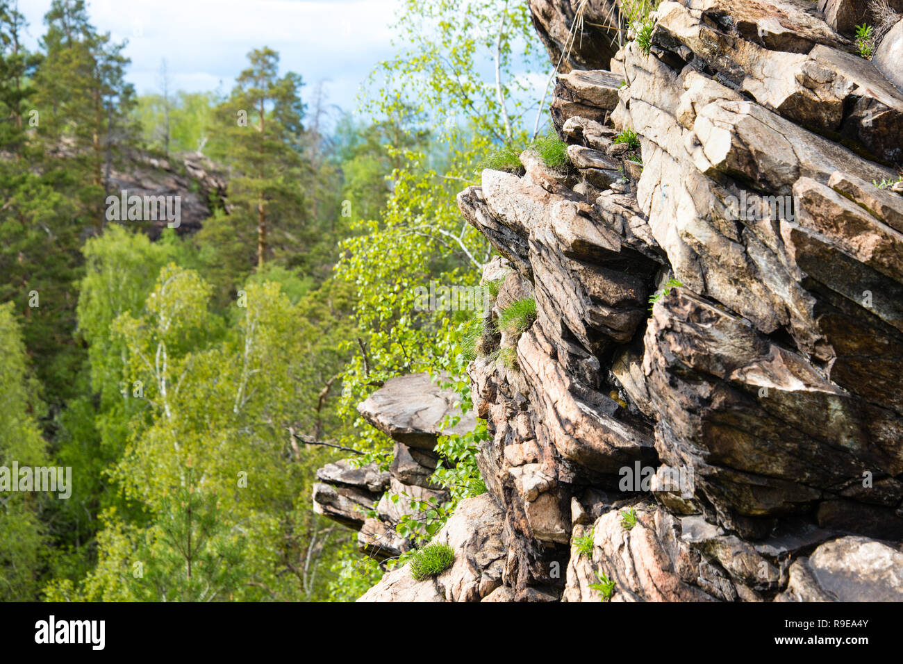 View on taiga. Rocks in the forest of Siberia Stock Photo - Alamy