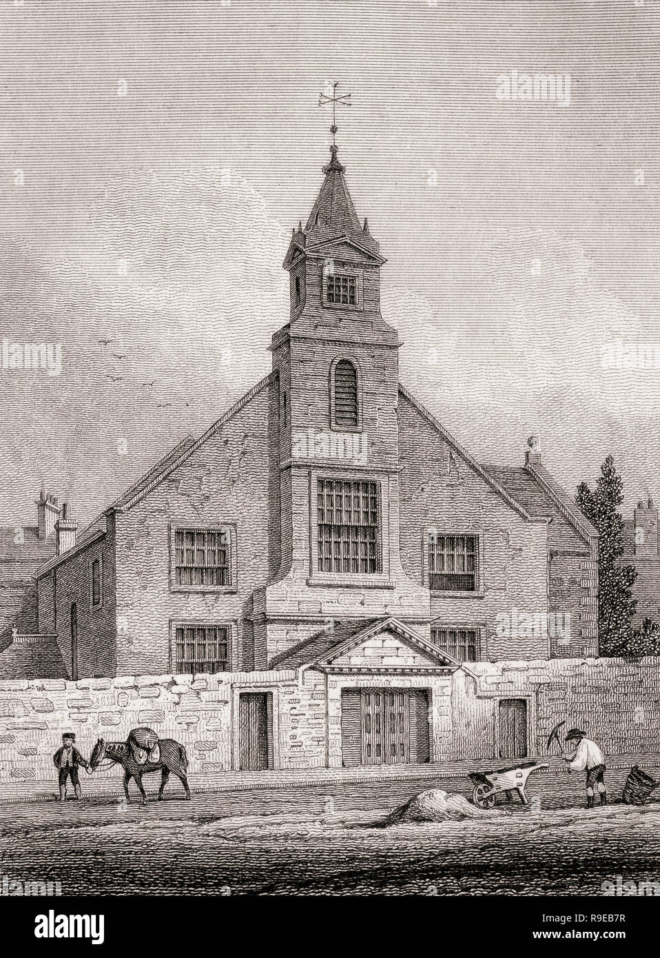 Chapel of Ease, St Cuthbert's, Edinburgh, Scotland, 19th century,Views in Edinburgh by J. & H. S. Storer Stock Photo