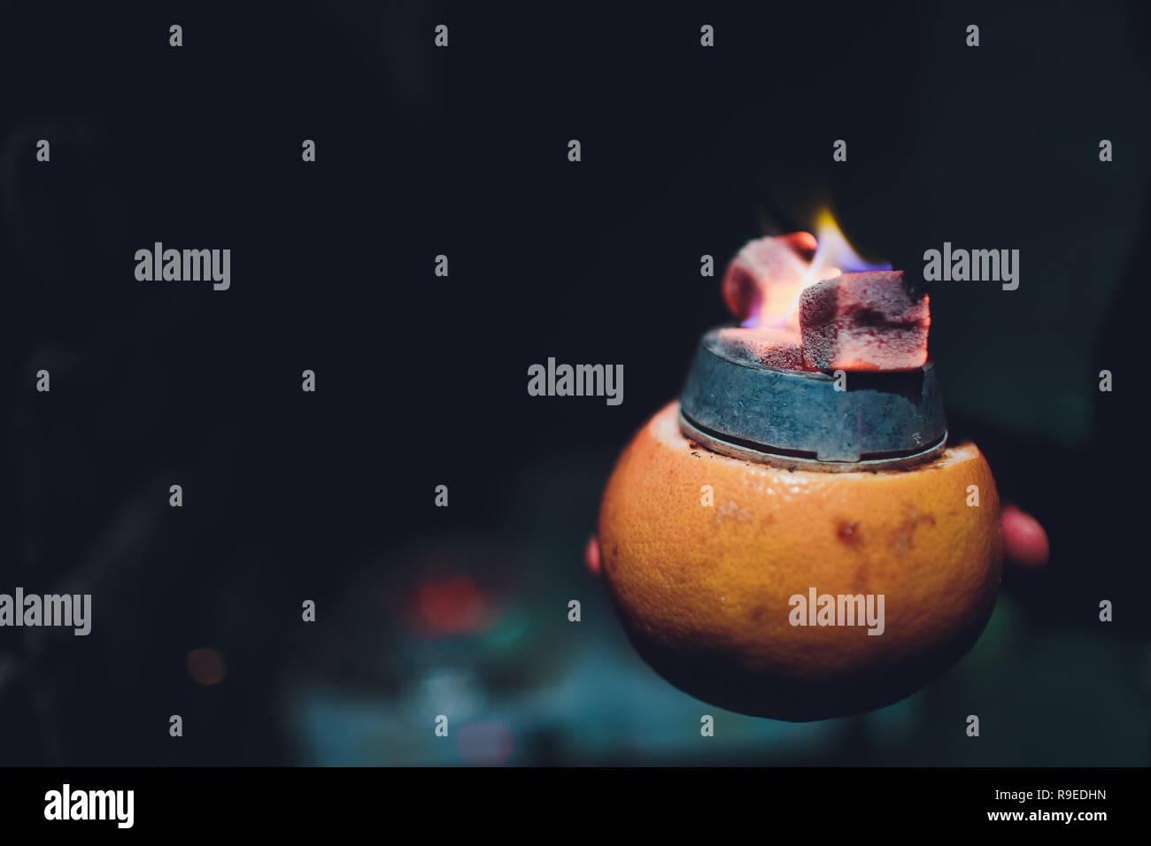 flavored hookah tobacco and fruit, a bowl of grapefruit Stock Photo Alamy