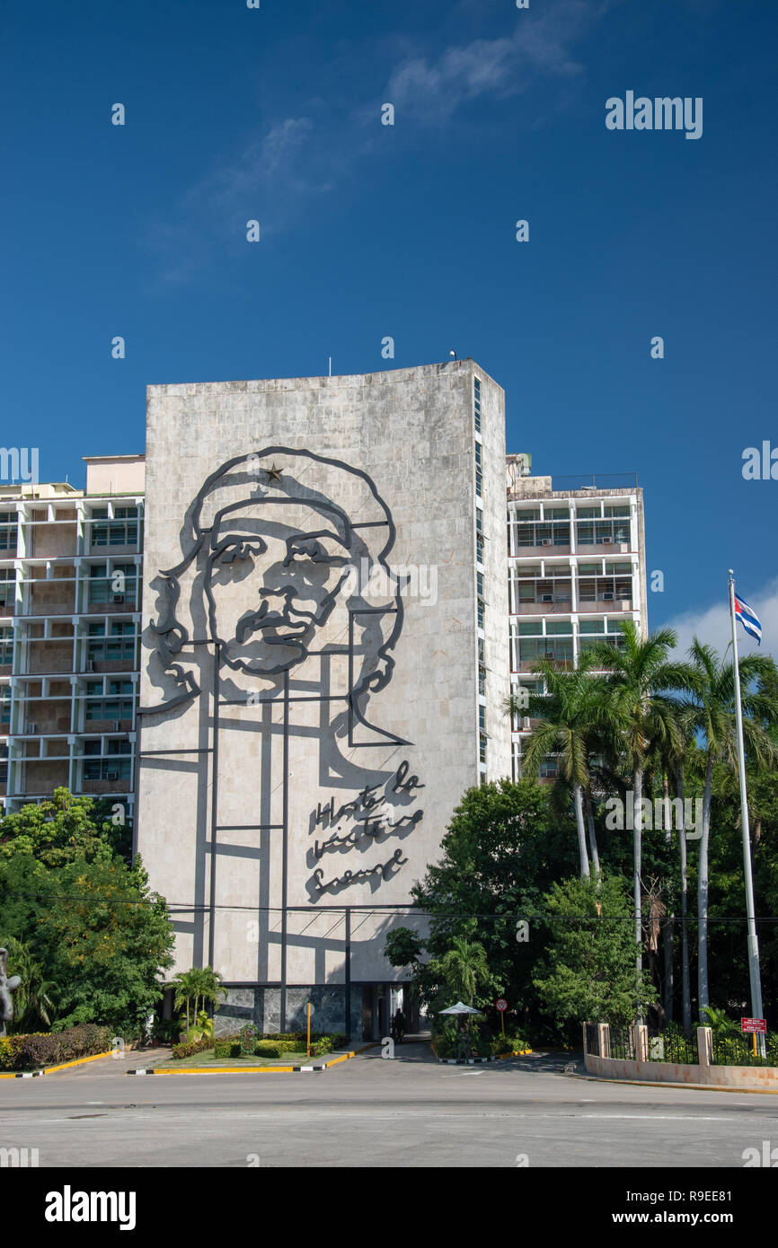 Che Guevara Steel Memorial in Plaza de la Revolucion (Revolution Square) in Havana, Cuba. Stock Photo