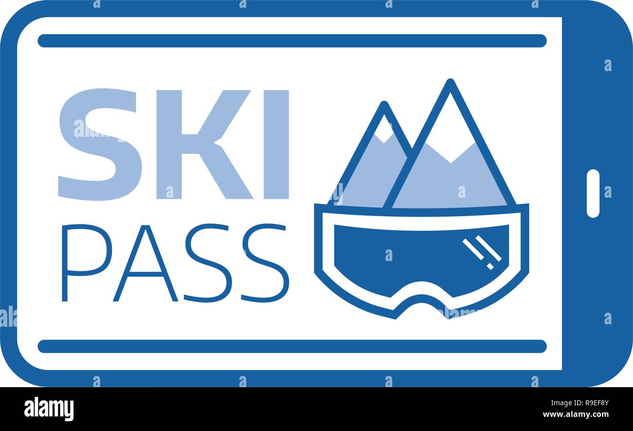 Ski Pass Entrance Card Icon Stock Vector Image & Art - Alamy