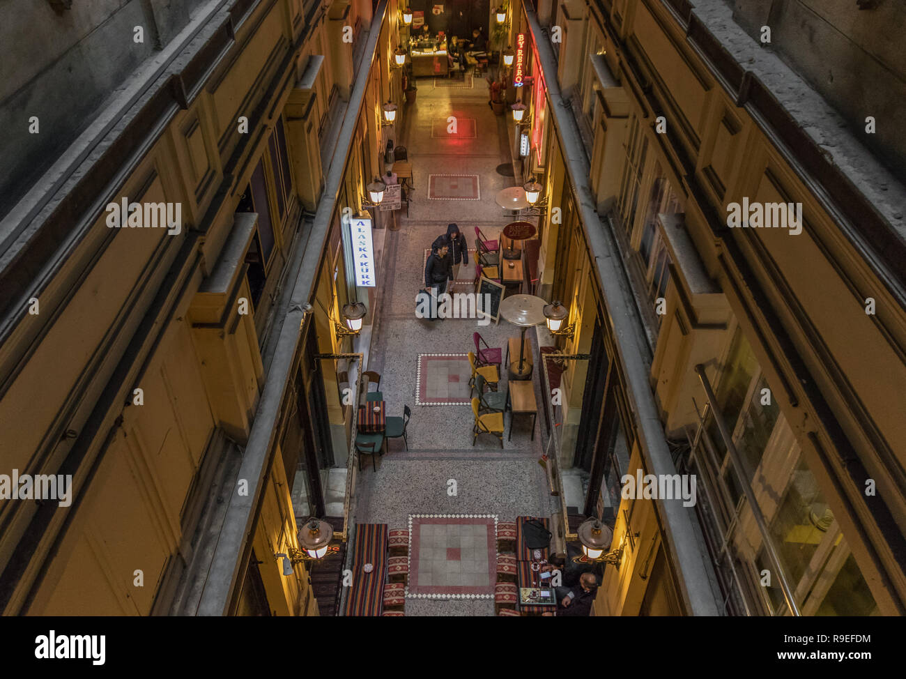 Istanbul, Turkey - the Old Town Istanbul presents a lot of so called 'pasaji', shopping tunnels with a big choice of bars, shops and restaurants Stock Photo