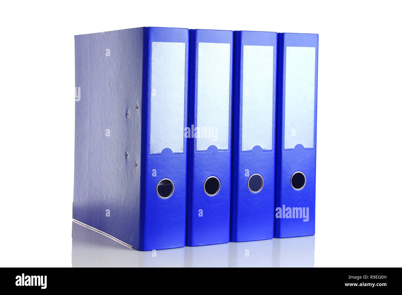Four blue office folder for documents Stock Photo Alamy