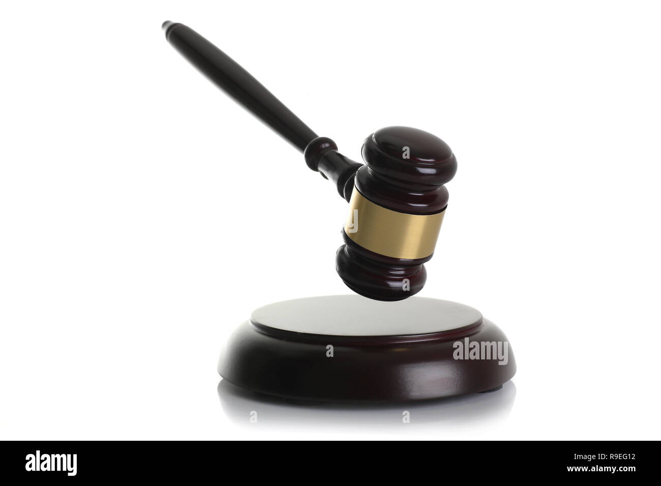 Judge hammer with stand isolated white background Stock Photo Alamy