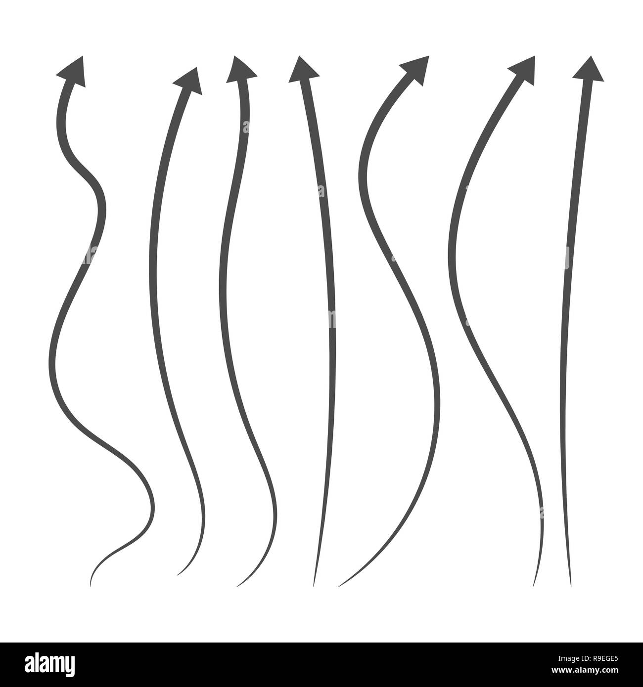 Set of hand drawn arrows. Vector illustration. Grunge sketch of arrows isolated Stock Vector