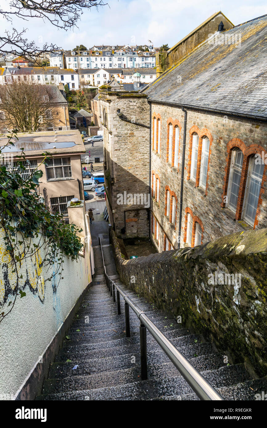 Jacob's Ladder; Steps; Falmouth; Cornwall; UK Stock Photo